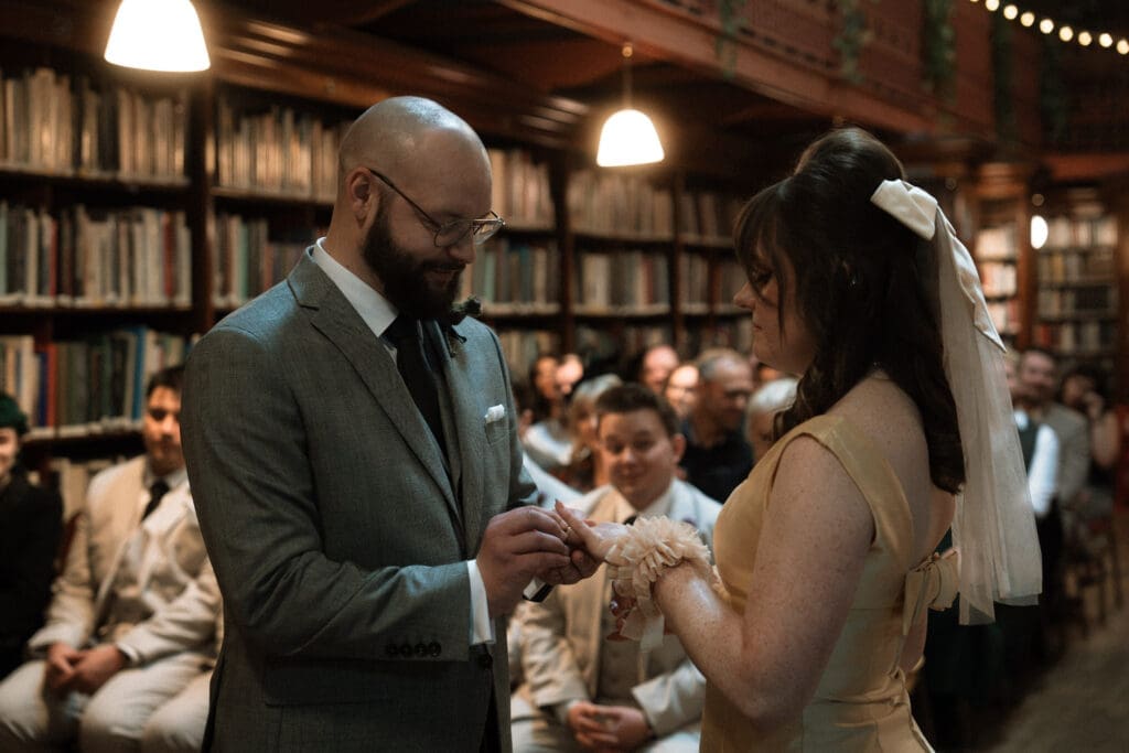 Wedding ceremony at The Leeds Library Wedding Venue