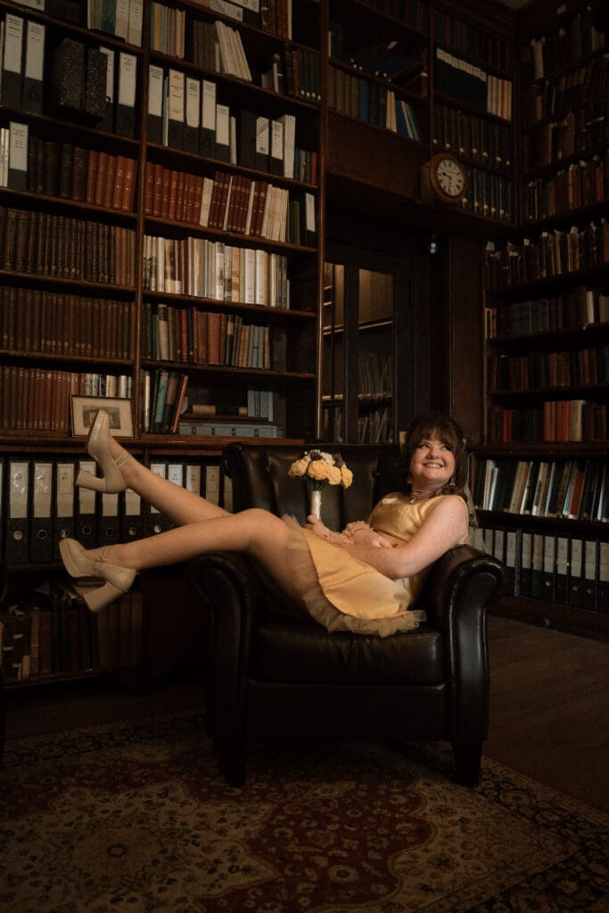 Bridal portrait at The Leeds Library
